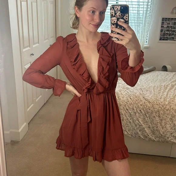 Ruffle Mini Dress - Picture 2 of 4